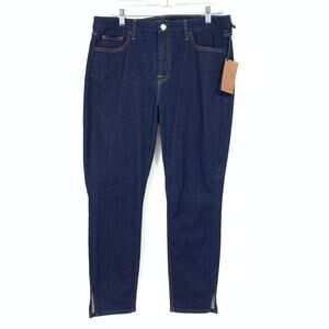 JEN7 7 For All Mankind Jeans Sz 14 Dark Wash Stretch Denim Ankle Skinny NWT